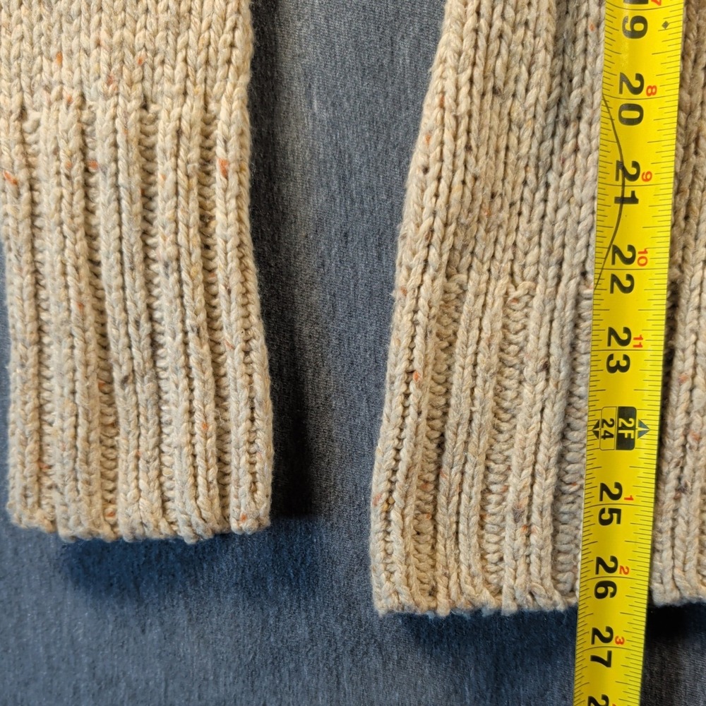 Boho Chunky Knit Sweater Ruff Hewn Cowl Neck Wool Blend Oatmeal Beige Sz M EUC - Picture 4 of 8